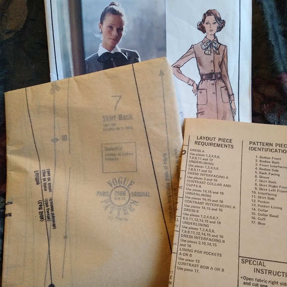 Vintage VOGUE Paris Original 2569 Nina Ricci Dress Pattern Size 14 Uncut - Picture 2 of 13